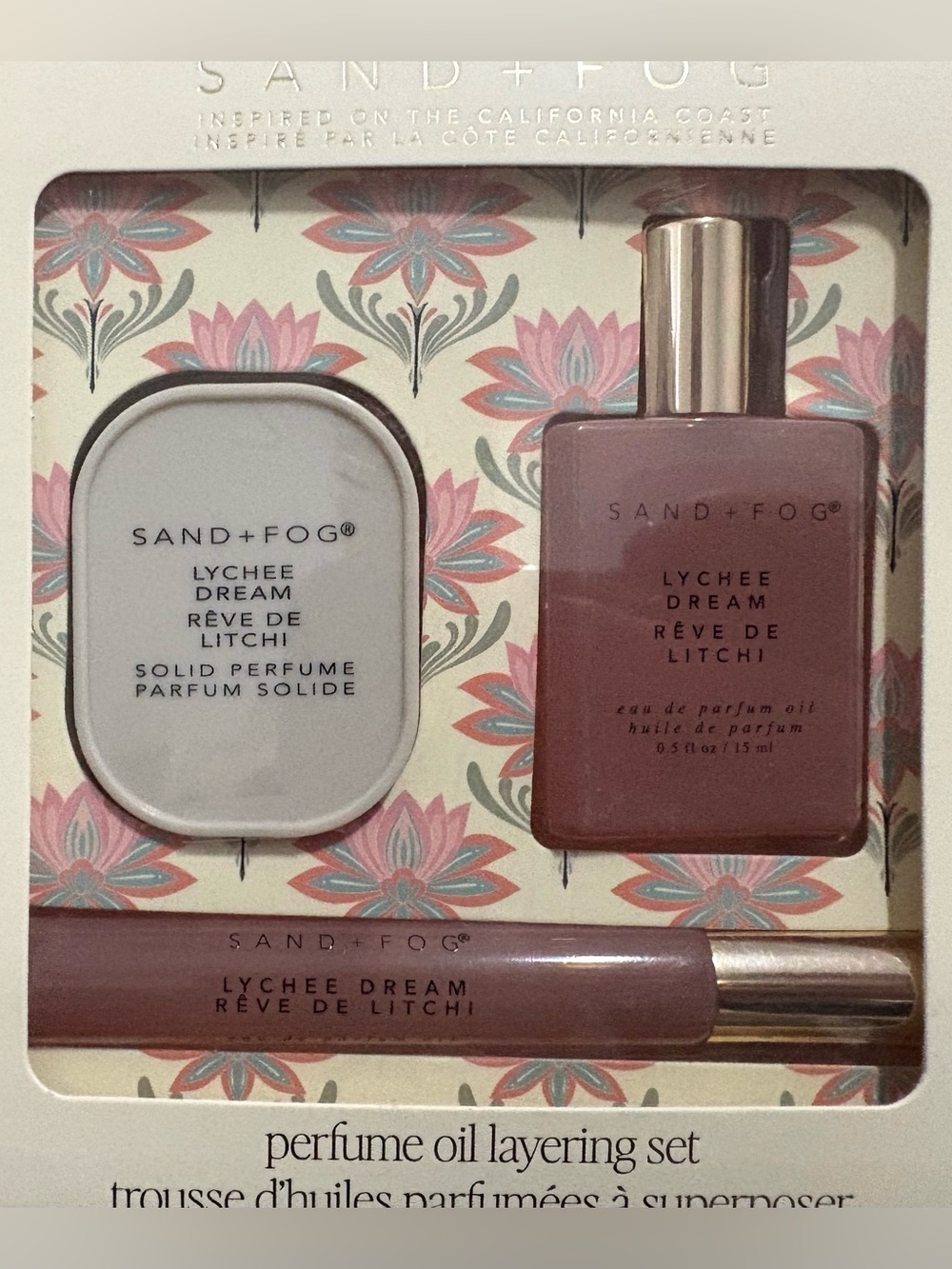 NIB Sand + Fog Lychee Dream Perfume Oil Layering Set